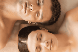 Client enjoying a hydrafacial as part of med spa services