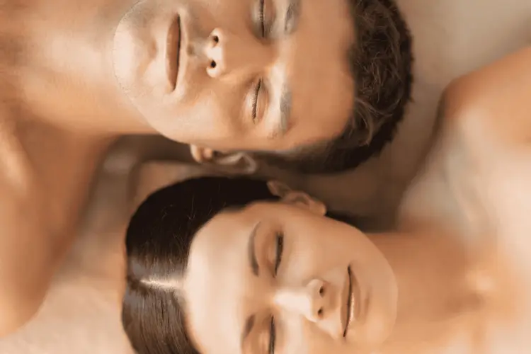 Relaxed couple experiencing premium med spa services for beauty and wellness.