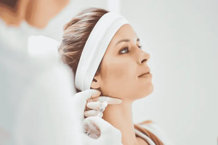 Close-up of skincare products used in med spa treatments