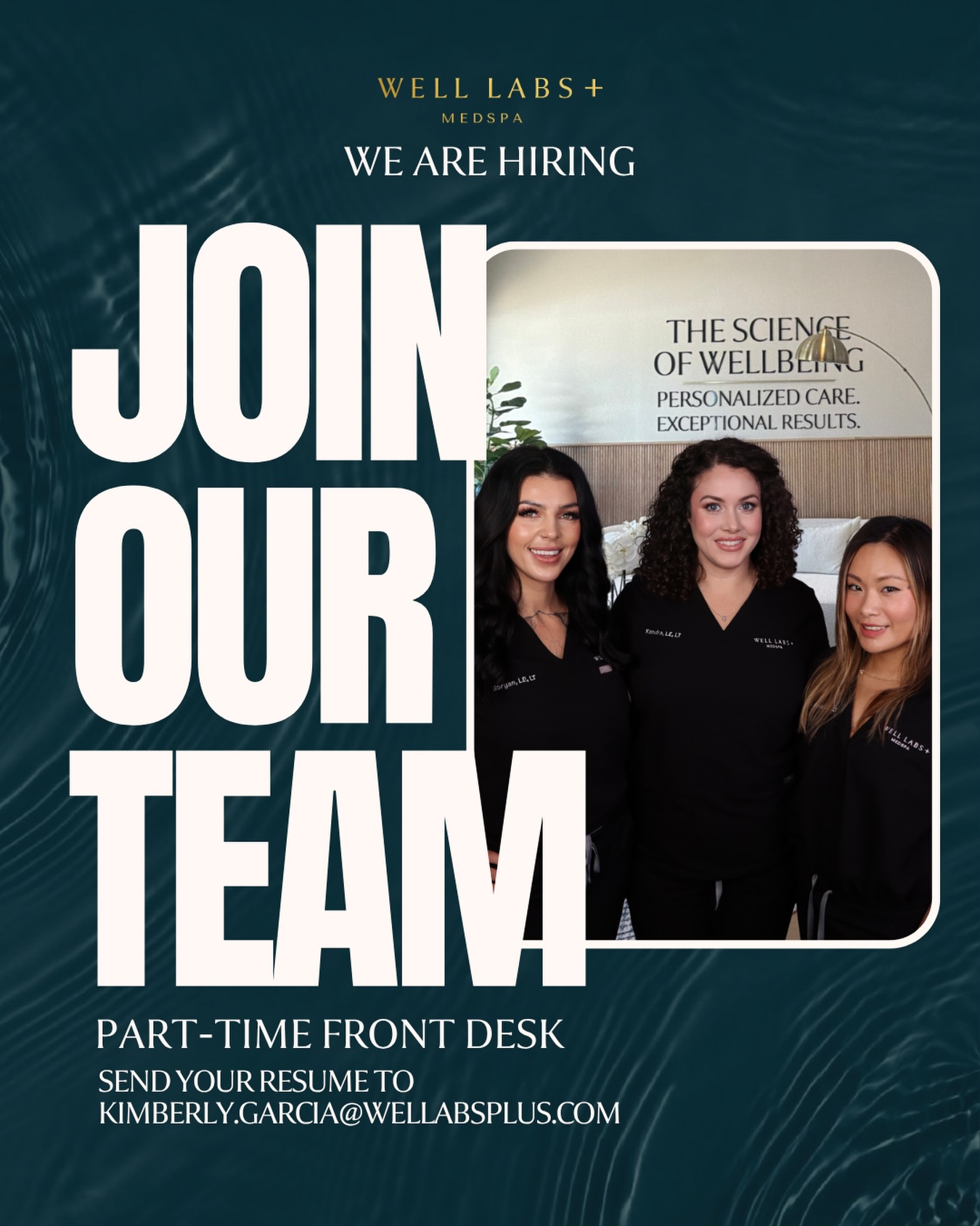 We’re expanding the dream team at Well Labs+ 💛
If you’re polished, people-loving, and know how to keep things running smooth at the front… we want you.

Part-time front desk
Good energy required. Great vibes guaranteed.

Send your resume to kimberly.garcia@wellabsplus.com and step into something bigger ✨

 #dallashiring #hiringdallas #jobsdallas #dallasjobs #dallastx